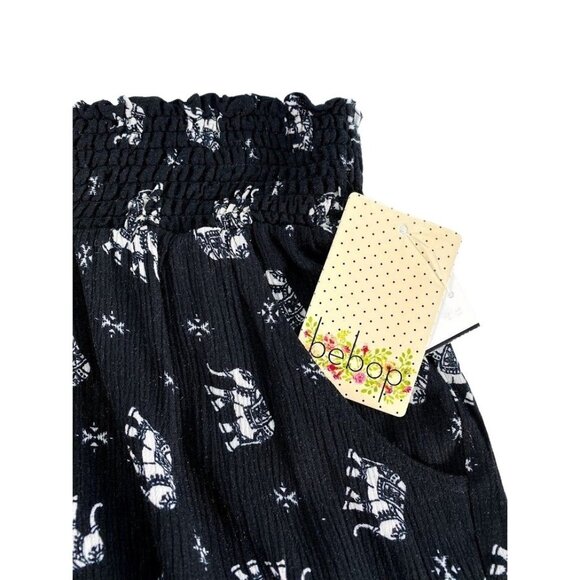 BeBop Shorts Juniors' XS Black White Elephant Animal Print Comfort Soft NEW - Picture 10 of 13